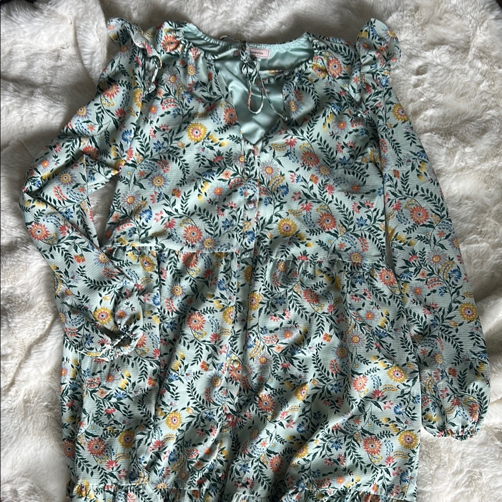 BCBGeneration Floral Midi Dress - Mint Green and Coral